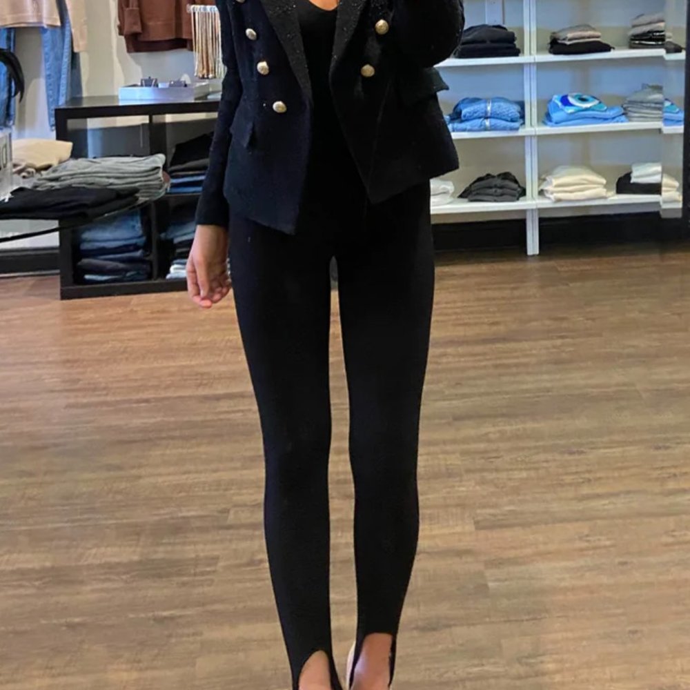 NWOT Amanda Uprichard Rebel Stirrup High Waisted Legging in Black